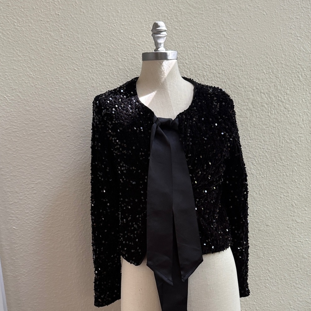 Elegant Black Sequin Jacket